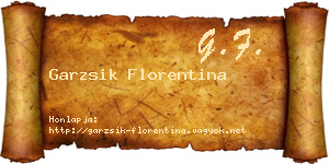 Garzsik Florentina névjegykártya